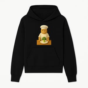 Funny Chef Cat Art Print Cute Cat with Broccoli Kitchen Decor Animal Lover Gift Whimsical Culinary Illustration - Hoodie 1758181706093.jpg