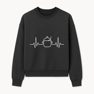 Heartbeat Cooking Pot Wall Art | Medical Culinary Decor for Chefs and Food Lovers | Kitchen Wall Decor - Sweatshirt 1758181706177.jpg