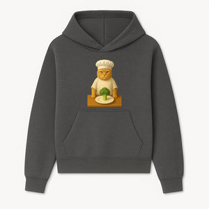 Funny Chef Cat Art Print Cute Cat with Broccoli Kitchen Decor Animal Lover Gift Whimsical Culinary Illustration - Hoodie 1758181706236.jpg