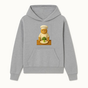 Funny Chef Cat Art Print Cute Cat with Broccoli Kitchen Decor Animal Lover Gift Whimsical Culinary Illustration - Hoodie 1758181706528.jpg