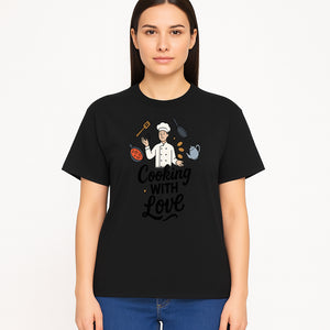Cooking with Love Chef Art Print | Kitchen Decor | Culinary Gifts | Foodie Wall Art | Restaurant Decor | Home Cooking Inspiration - T-shirt 1758181706645.jpg