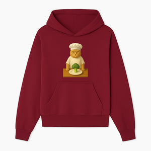 Funny Chef Cat Art Print Cute Cat with Broccoli Kitchen Decor Animal Lover Gift Whimsical Culinary Illustration - Hoodie 1758181707116.jpg