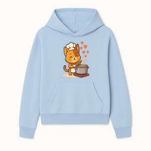 Cute Cat Chef Cooking with Love, Adorable Kitchen Decor, Animal Art Print, Whimsical Cooking Illustration, Gift for Cat Lovers - Hoodie 1758181707211.jpg