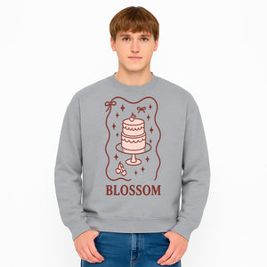 Blossom Cake Design Wall Art - Cute Cherry Decor, Bakery Theme, Pastry Illustration, Kitchen Decoration, Sweet Treats Print - Sweatshirt 1758181707276.jpg