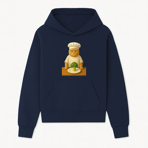 Funny Chef Cat Art Print Cute Cat with Broccoli Kitchen Decor Animal Lover Gift Whimsical Culinary Illustration - Hoodie 1758181707279.jpg