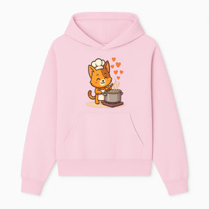 Cute Cat Chef Cooking with Love, Adorable Kitchen Decor, Animal Art Print, Whimsical Cooking Illustration, Gift for Cat Lovers - Hoodie 1758181707354.jpg
