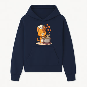 Cute Cat Chef Cooking with Love, Adorable Kitchen Decor, Animal Art Print, Whimsical Cooking Illustration, Gift for Cat Lovers - Hoodie 1758181707710.jpg