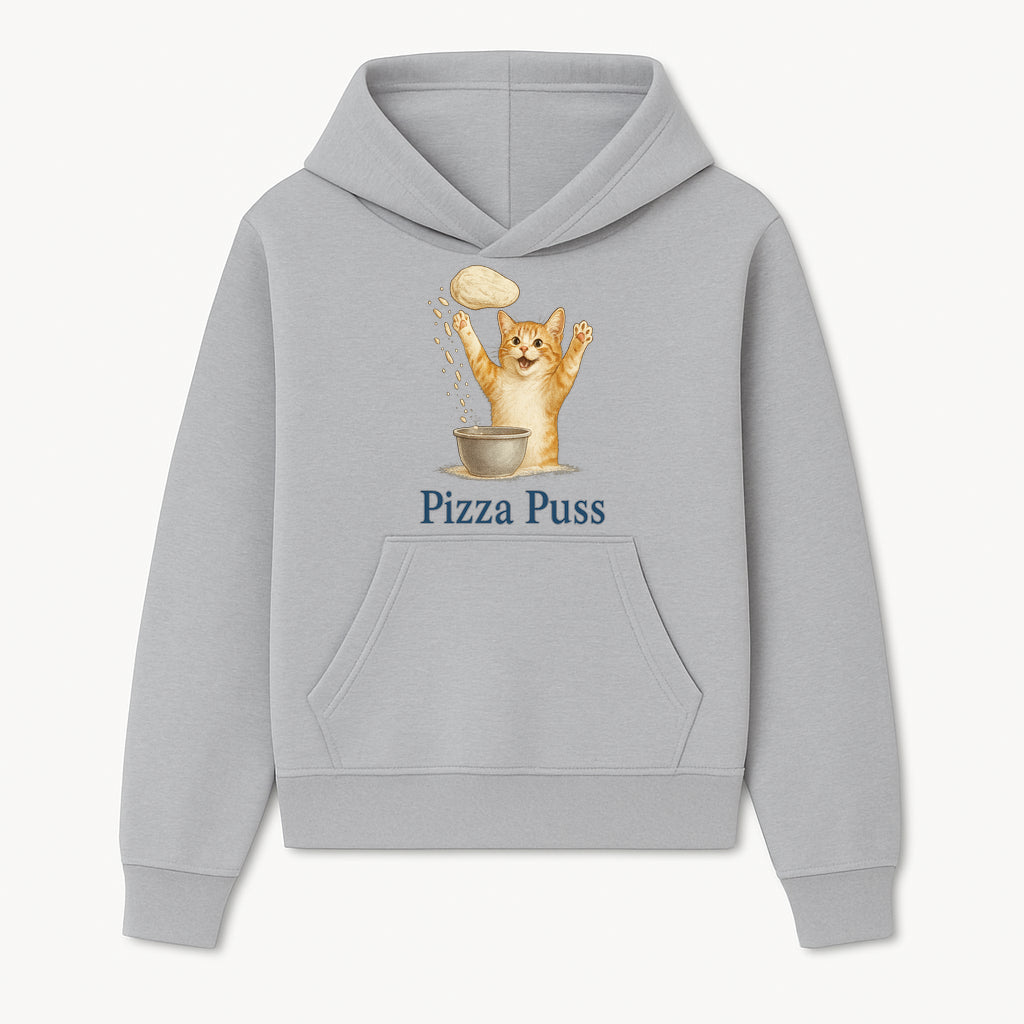 Cute Pizza Cat Art Print - Pizza Puss - Adorable Orange Kitten Baking, Fun Kitchen Decor, Perfect Gift for Cat Lovers - Hoodie 1758181707751.jpg