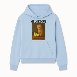 Melodious Cat Art Print - Cute Feline with Melon Still Life - Whimsical Home Decor for Cat Lovers - Hoodie 1758181707857.jpg