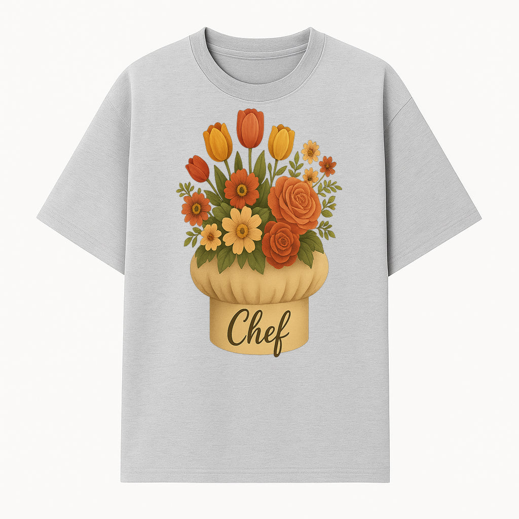 Floral Chef Apron Design | Colorful Kitchen Decor | Culinary Gift for Chefs and Home Cooks | Unique Cooking Apparel - T-shirt 1758181707900.jpg
