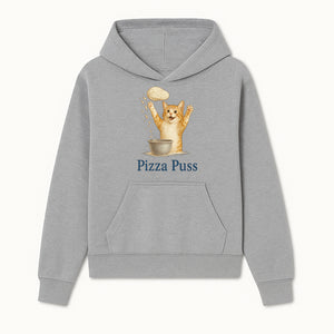 Cute Pizza Cat Art Print - Pizza Puss - Adorable Orange Kitten Baking, Fun Kitchen Decor, Perfect Gift for Cat Lovers - Hoodie 1758181708288.jpg