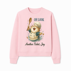 Chef Cat Illustration Wall Art - Oh Look, Another Ticket... Joy - Cute Animal Decor for Kitchen or Children's Room - Sweatshirt 1758181708354.jpg