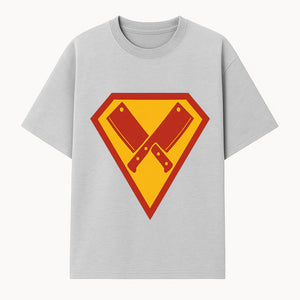 Superhero Chef Kitchen Apron with Crossed Knives Design - Funny Cooking Gift for Culinary Enthusiasts and Food Lovers - T-shirt 1758181708433.jpg