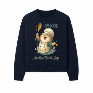 Chef Cat Illustration Wall Art - Oh Look, Another Ticket... Joy - Cute Animal Decor for Kitchen or Children's Room - Sweatshirt 1758181708640.jpg