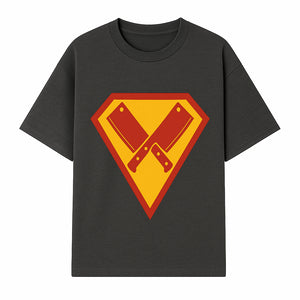 Superhero Chef Kitchen Apron with Crossed Knives Design - Funny Cooking Gift for Culinary Enthusiasts and Food Lovers - T-shirt 1758181708771.jpg