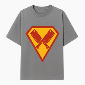 Superhero Chef Kitchen Apron with Crossed Knives Design - Funny Cooking Gift for Culinary Enthusiasts and Food Lovers - T-shirt 1758181709076.jpg