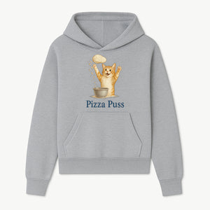 Cute Pizza Cat Art Print - Pizza Puss - Adorable Orange Kitten Baking, Fun Kitchen Decor, Perfect Gift for Cat Lovers - Hoodie 1758181709159.jpg