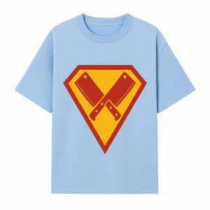 Superhero Chef Kitchen Apron with Crossed Knives Design - Funny Cooking Gift for Culinary Enthusiasts and Food Lovers - T-shirt 1758181709265.jpg