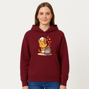 Cute Cat Chef Cooking with Love, Adorable Kitchen Decor, Animal Art Print, Whimsical Cooking Illustration, Gift for Cat Lovers - Hoodie 1758181709407.jpg