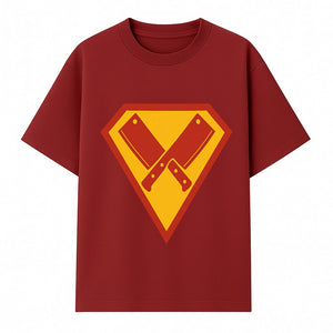 Superhero Chef Kitchen Apron with Crossed Knives Design - Funny Cooking Gift for Culinary Enthusiasts and Food Lovers - T-shirt 1758181709533.jpg