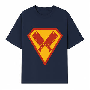 Superhero Chef Kitchen Apron with Crossed Knives Design - Funny Cooking Gift for Culinary Enthusiasts and Food Lovers - T-shirt 1758181709650.jpg