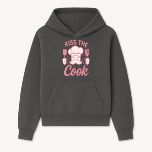Kiss the Cook Chef Apron with Mustache Graphic - Fun Kitchen Gift for Home Cooks or BBQ Lovers - Hoodie 1758181710090.jpg