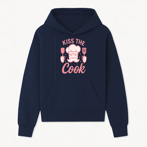Kiss the Cook Chef Apron with Mustache Graphic - Fun Kitchen Gift for Home Cooks or BBQ Lovers - Hoodie 1758181711065.jpg