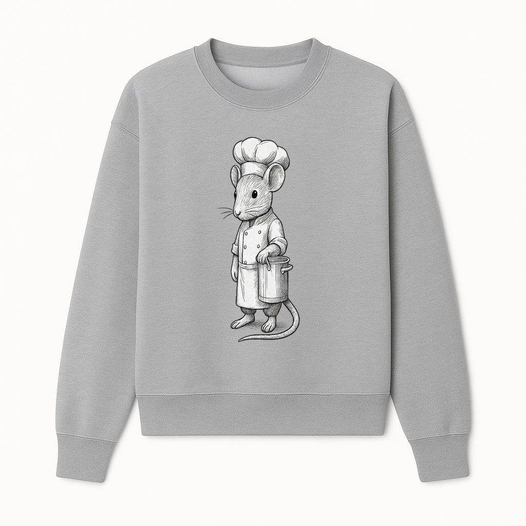 Chef Mouse Cartoon Illustration Art Print - Whimsical Kitchen Decor for Animal Lovers and Culinary Enthusiasts - Sweatshirt 1758181711158.jpg