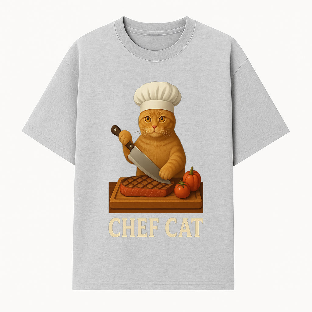 Chef Cat Cooking Illustration with Knife, Cute Cat Chef Design for Kitchen Decor, Pet Lovers Gift, Culinary Art Prints - T-shirt 1758181711201.jpg