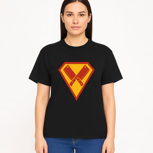 Superhero Chef Kitchen Apron with Crossed Knives Design - Funny Cooking Gift for Culinary Enthusiasts and Food Lovers - T-shirt 1758181711336.jpg