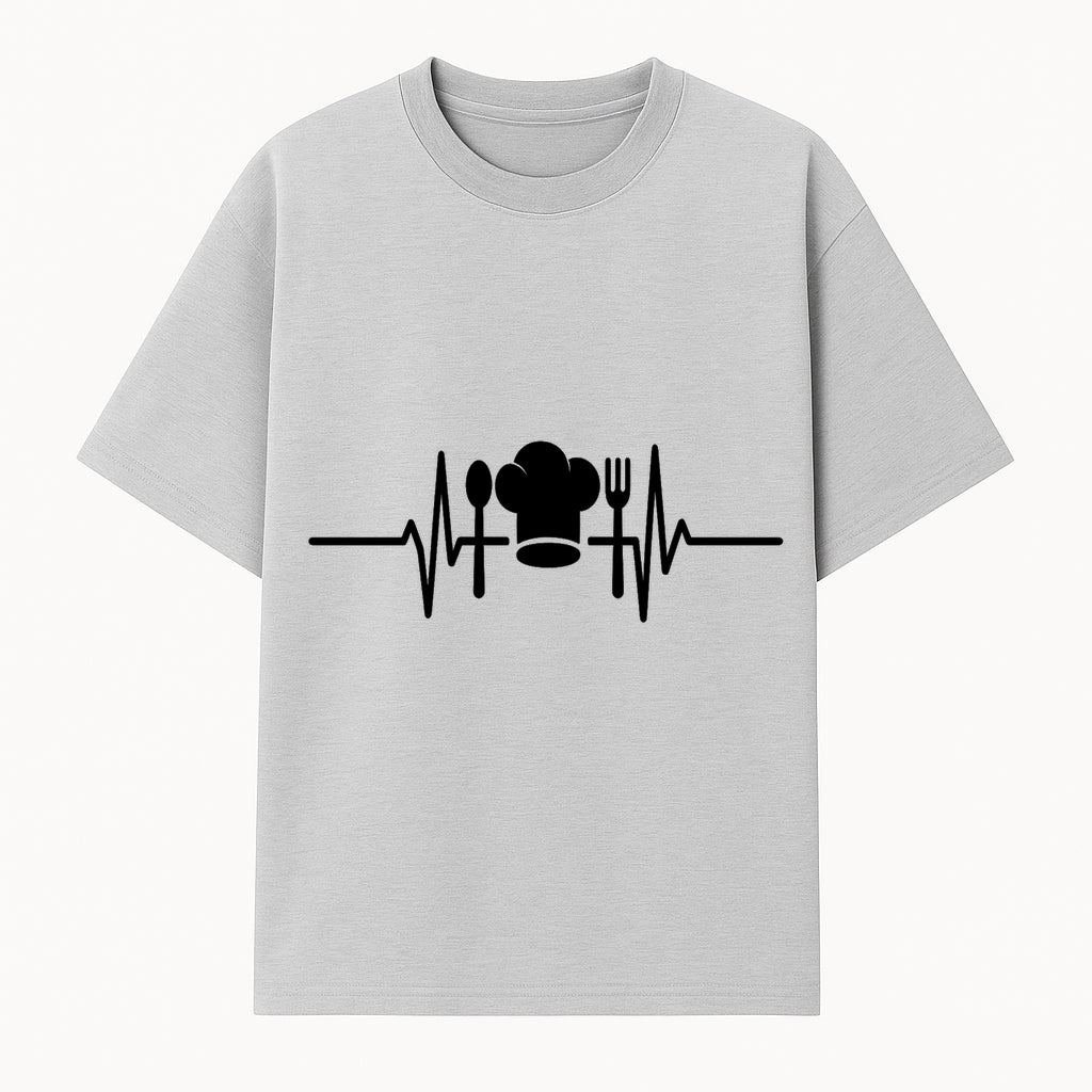 Chef Heartbeat Kitchen Decor | Spoon Fork Cooking Graphic Tee | Culinary Passion Gift for Chefs, Foodies, and Cooks - T-shirt 1758181711421.jpg