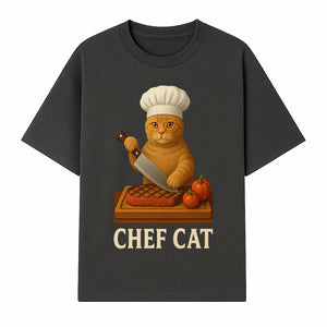Chef Cat Cooking Illustration with Knife, Cute Cat Chef Design for Kitchen Decor, Pet Lovers Gift, Culinary Art Prints - T-shirt 1758181711500.jpg