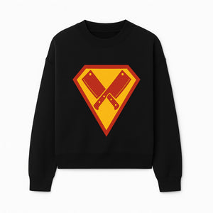 Superhero Chef Kitchen Apron with Crossed Knives Design - Funny Cooking Gift for Culinary Enthusiasts and Food Lovers - Sweatshirt 1758181711620.jpg