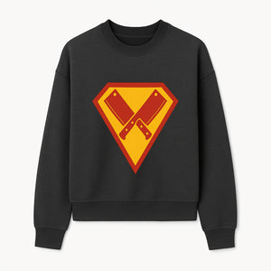 Superhero Chef Kitchen Apron with Crossed Knives Design - Funny Cooking Gift for Culinary Enthusiasts and Food Lovers - Sweatshirt 1758181711758.jpg