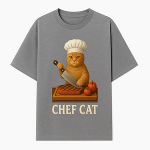 Chef Cat Cooking Illustration with Knife, Cute Cat Chef Design for Kitchen Decor, Pet Lovers Gift, Culinary Art Prints - T-shirt 1758181711769.jpg