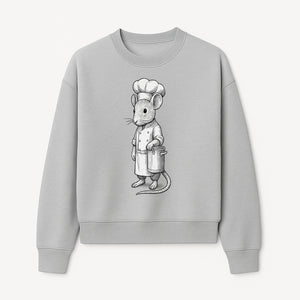 Chef Mouse Cartoon Illustration Art Print - Whimsical Kitchen Decor for Animal Lovers and Culinary Enthusiasts - Sweatshirt 1758181711773.jpg