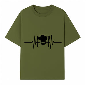 Chef Heartbeat Kitchen Decor | Spoon Fork Cooking Graphic Tee | Culinary Passion Gift for Chefs, Foodies, and Cooks - T-shirt 1758181711854.jpg