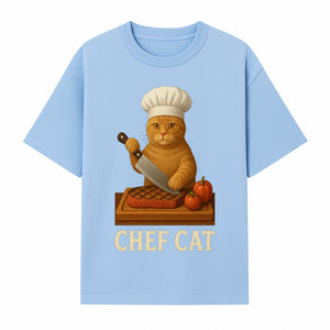 Chef Cat Cooking Illustration with Knife, Cute Cat Chef Design for Kitchen Decor, Pet Lovers Gift, Culinary Art Prints - T-shirt 1758181711923.jpg