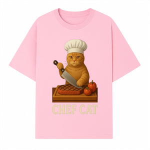 Chef Cat Cooking Illustration with Knife, Cute Cat Chef Design for Kitchen Decor, Pet Lovers Gift, Culinary Art Prints - T-shirt 1758181712055.jpg