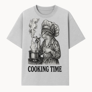 Cat Chef Cooking Time T-Shirt - Funny Cat Lover Gift, Culinary Humor, Kitchen Apparel for Animal Lovers, Unique Cooking Design - T-shirt 1758181712074.jpg