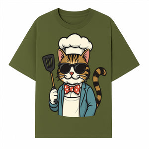 Cute Cat Chef with Sunglasses and Spatula, Funny Cooking Gift for Cat Lovers, Kitchen Decor, Chef Apparel, Pet-Themed Merchandise - T-shirt 1758181712078.jpg