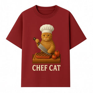 Chef Cat Cooking Illustration with Knife, Cute Cat Chef Design for Kitchen Decor, Pet Lovers Gift, Culinary Art Prints - T-shirt 1758181712224.jpg