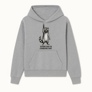 Raccoon Every Day is Cooking Day Art Print, Kitchen Decor, Whimsical Animal Illustration, Fun Cooking Gift, Wall Art, Home Decor - Hoodie 1758181712266.jpg