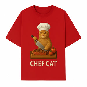 Chef Cat Cooking Illustration with Knife, Cute Cat Chef Design for Kitchen Decor, Pet Lovers Gift, Culinary Art Prints - T-shirt 1758181712509.jpg