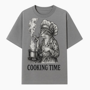 Cat Chef Cooking Time T-Shirt - Funny Cat Lover Gift, Culinary Humor, Kitchen Apparel for Animal Lovers, Unique Cooking Design - T-shirt 1758181712616.jpg