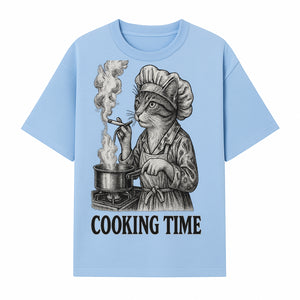 Cat Chef Cooking Time T-Shirt - Funny Cat Lover Gift, Culinary Humor, Kitchen Apparel for Animal Lovers, Unique Cooking Design - T-shirt 1758181712776.jpg
