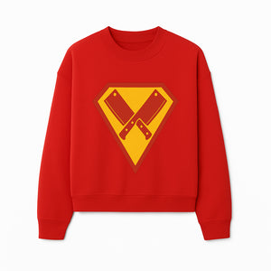 Superhero Chef Kitchen Apron with Crossed Knives Design - Funny Cooking Gift for Culinary Enthusiasts and Food Lovers - Sweatshirt 1758181712857.jpg