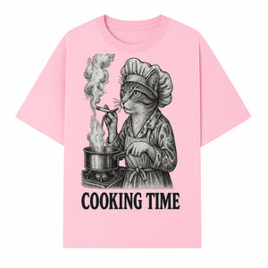 Cat Chef Cooking Time T-Shirt - Funny Cat Lover Gift, Culinary Humor, Kitchen Apparel for Animal Lovers, Unique Cooking Design - T-shirt 1758181712897.jpg