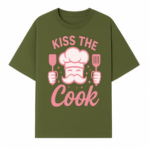 Kiss the Cook Chef Apron with Mustache Graphic - Fun Kitchen Gift for Home Cooks or BBQ Lovers - T-shirt 1758181713246.jpg