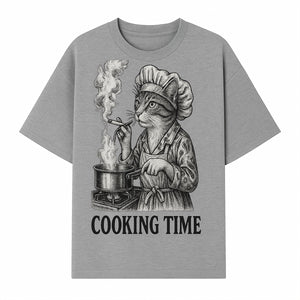 Cat Chef Cooking Time T-Shirt - Funny Cat Lover Gift, Culinary Humor, Kitchen Apparel for Animal Lovers, Unique Cooking Design - T-shirt 1758181713474.jpg